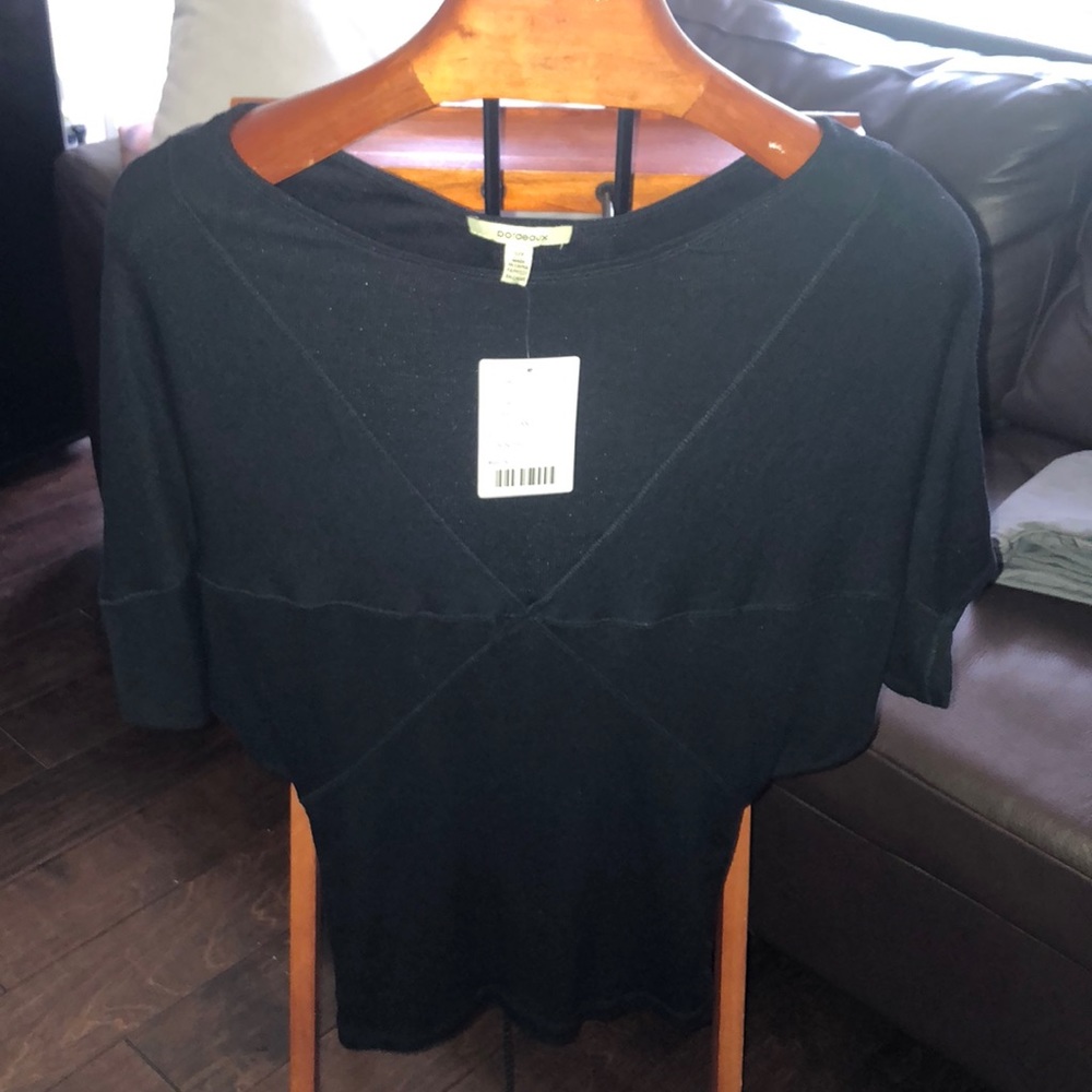Anthropology black cotton top.